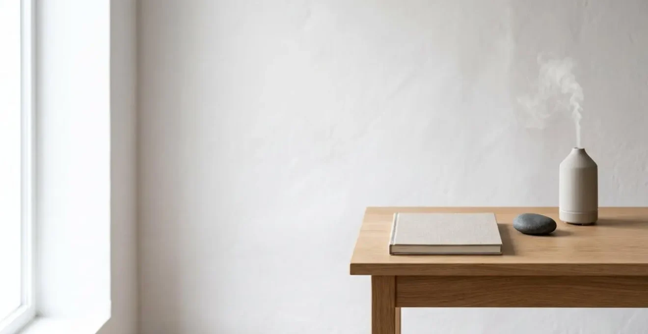 Espace de travail créatif minimaliste favorisant l'état de flow et la concentration profonde