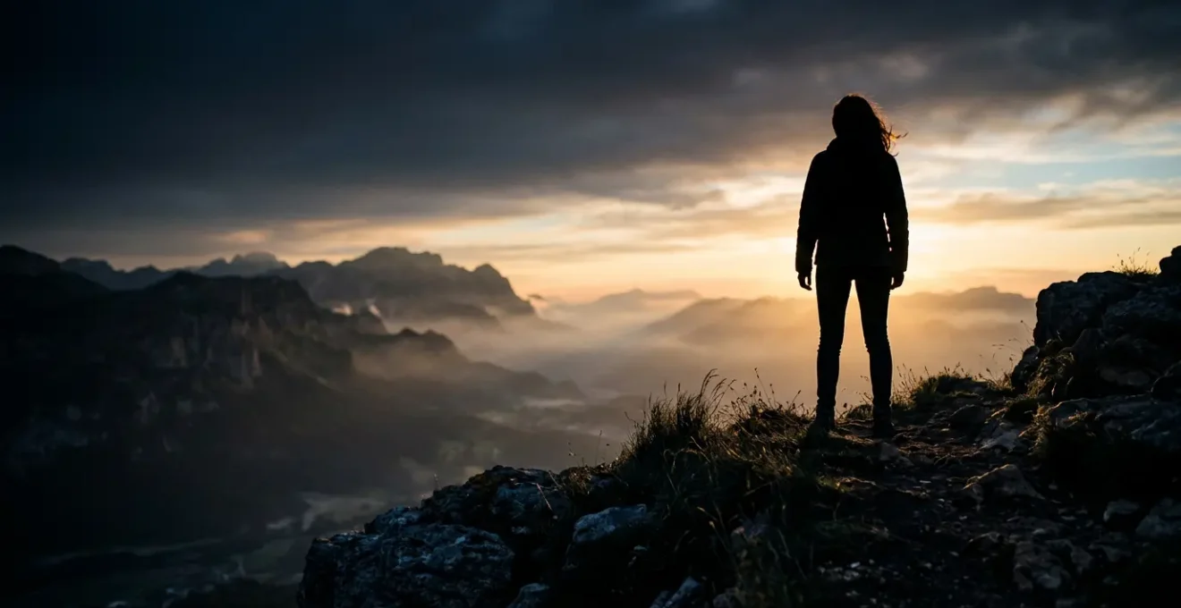 Illustration symbolisant la traversée de la nuit noire de l'âme et l'éveil spirituel