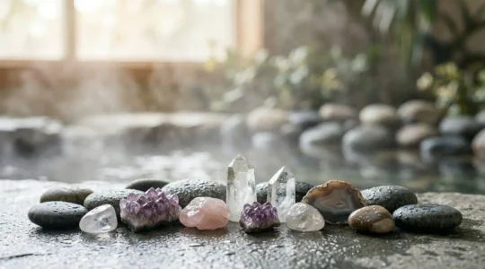 Rituel bien-être énergisant avec minéraux sous la douche